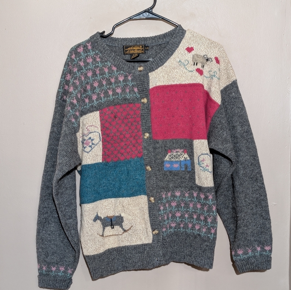 Vintage Wool Patchwork Cardigan